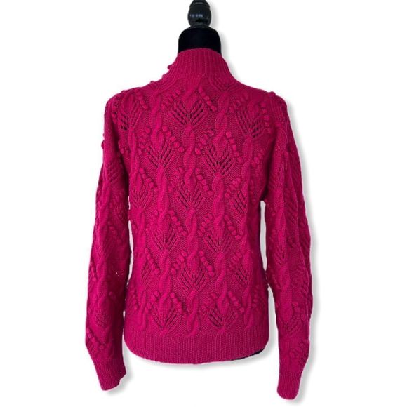 80’s Vintage Hot Pink Pom Pom Long Sleeve Sweater - Picture 5 of 8